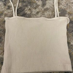 BRANDY MELVILLE Off White Cropped Tank Top